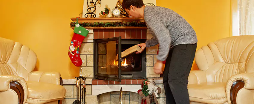 Rusted Metal Fireplace Restoration in Redwood City, California